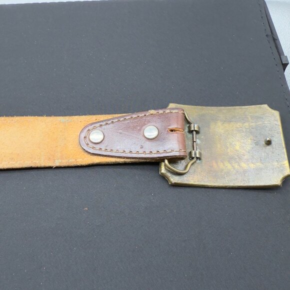 Vtg Western Justin Tooled Leather Name Belt "BURT" Covered Wagon Belt Buckle 38" - Picture 11 of 11